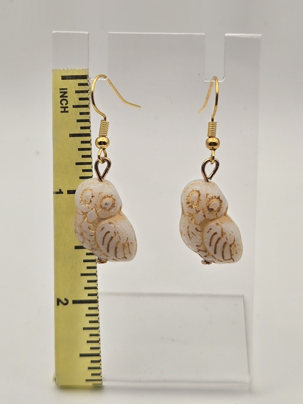 Gold-Accent Owl Drop Earrings - Women Jewelry